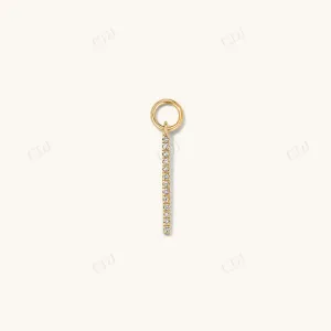 0.039CT Lab Grown Single Pave Diamond Hoop Earrings