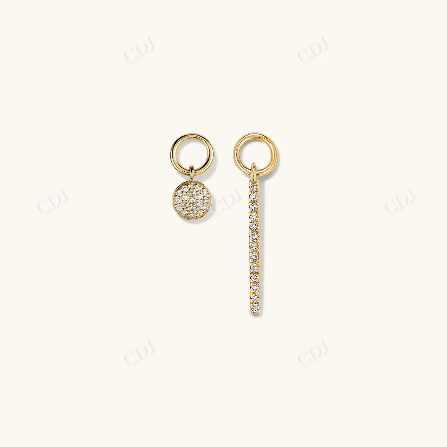 0.039CT Lab Grown Single Pave Diamond Hoop Earrings