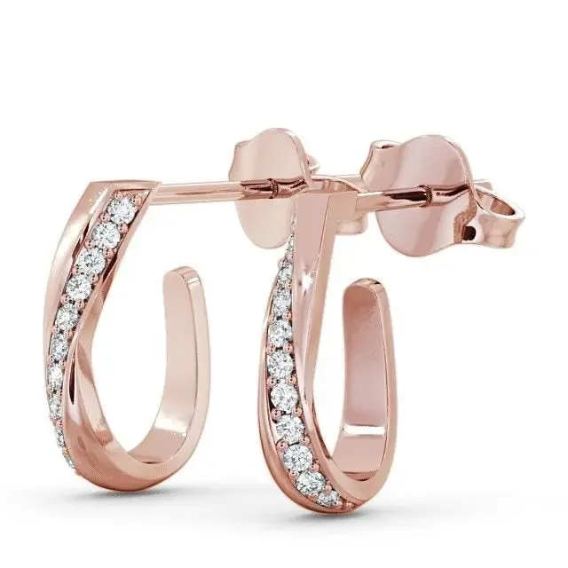 0.13CTW Fancy Lab Grown Diamond Huggie Earrings