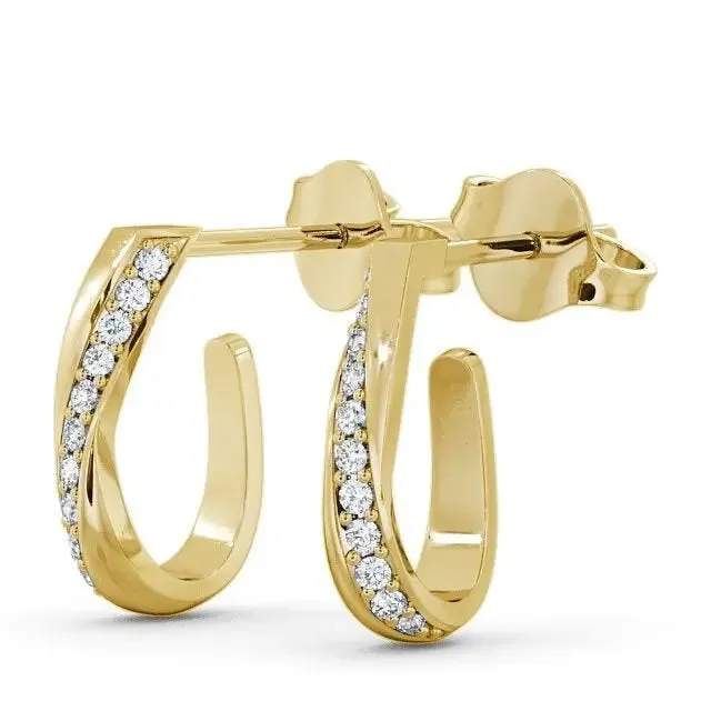 0.13CTW Fancy Lab Grown Diamond Huggie Earrings