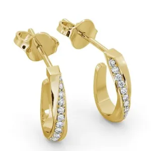 0.13CTW Fancy Lab Grown Diamond Huggie Earrings