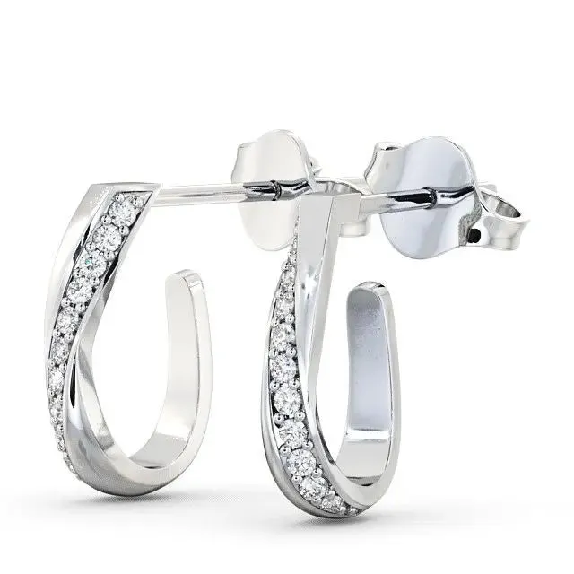 0.13CTW Fancy Lab Grown Diamond Huggie Earrings