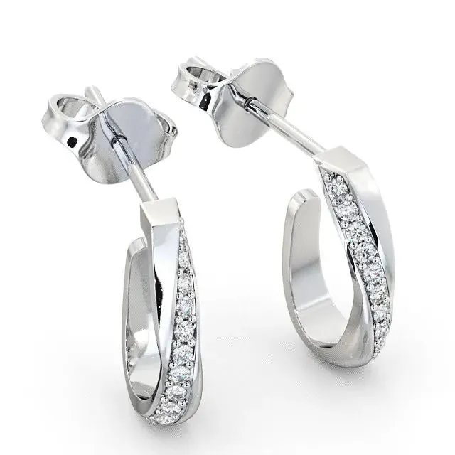 0.13CTW Fancy Lab Grown Diamond Huggie Earrings
