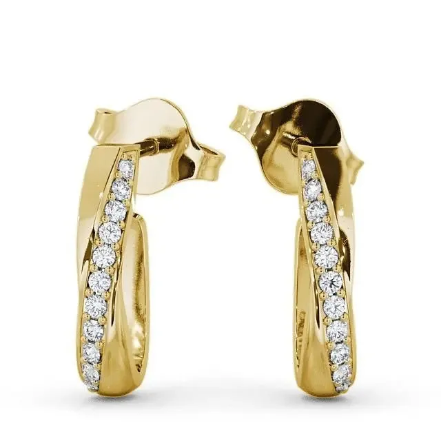 0.13CTW Fancy Lab Grown Diamond Huggie Earrings