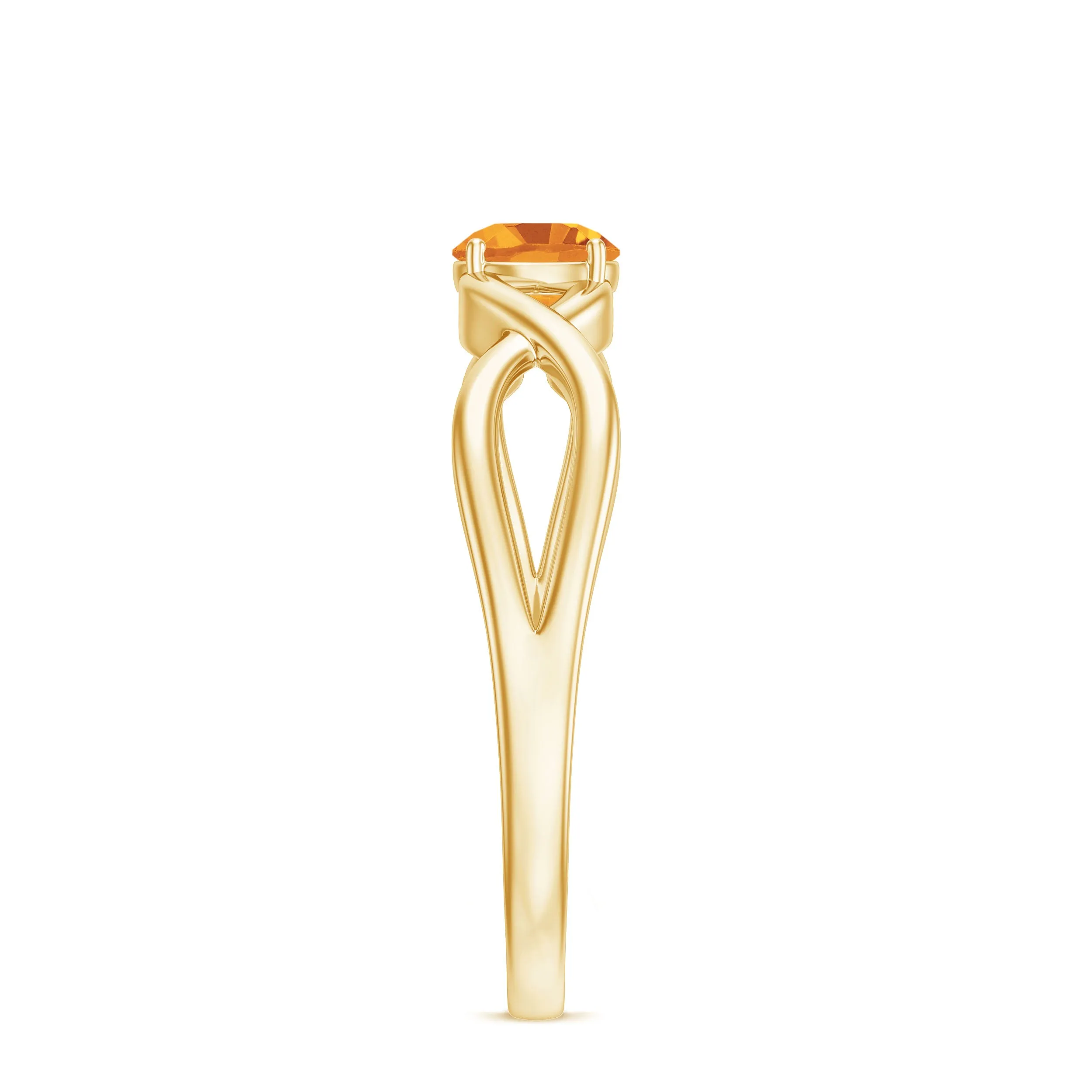 0.25 CT Crossover Citrine Solitaire Ring in Prong Setting