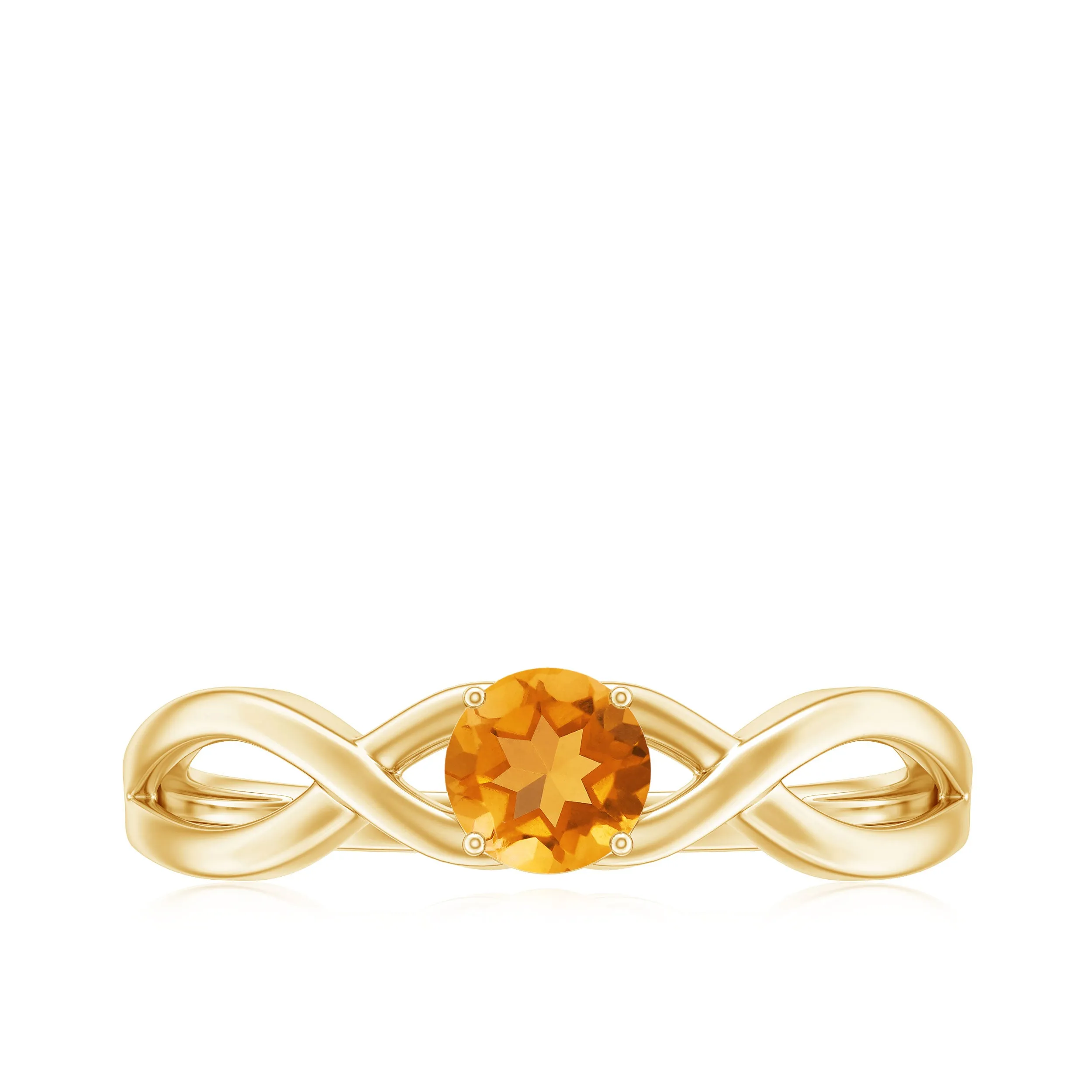 0.25 CT Crossover Citrine Solitaire Ring in Prong Setting