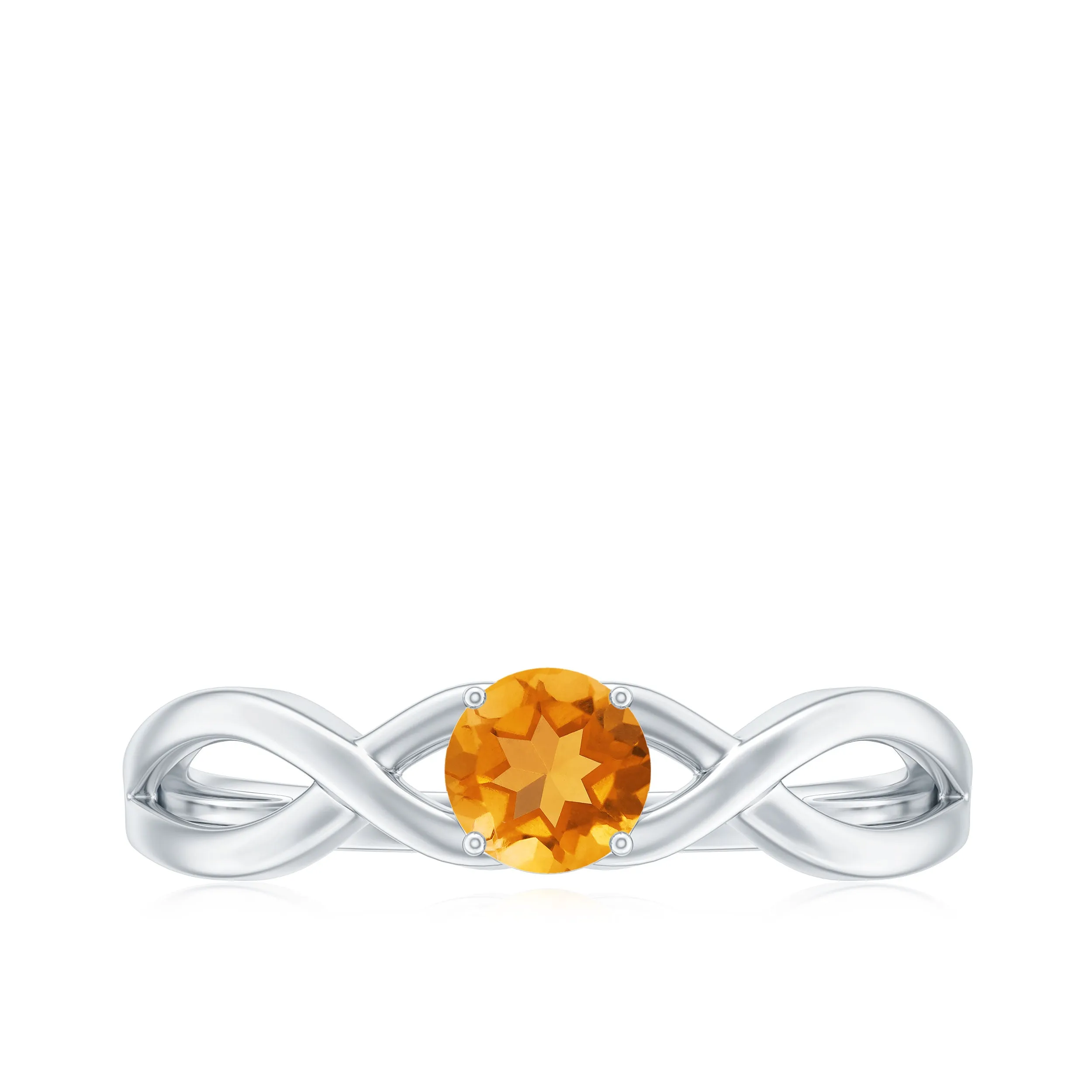 0.25 CT Crossover Citrine Solitaire Ring in Prong Setting