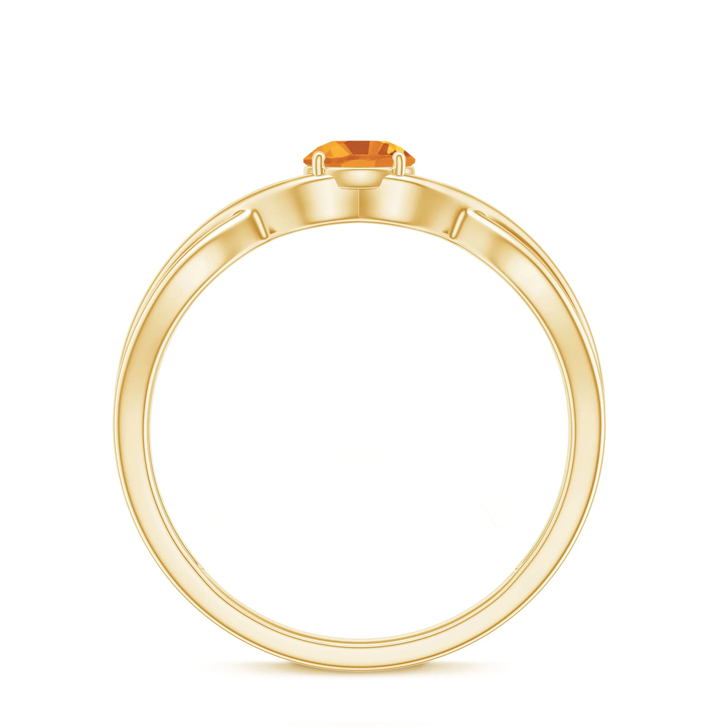 0.25 CT Crossover Citrine Solitaire Ring in Prong Setting