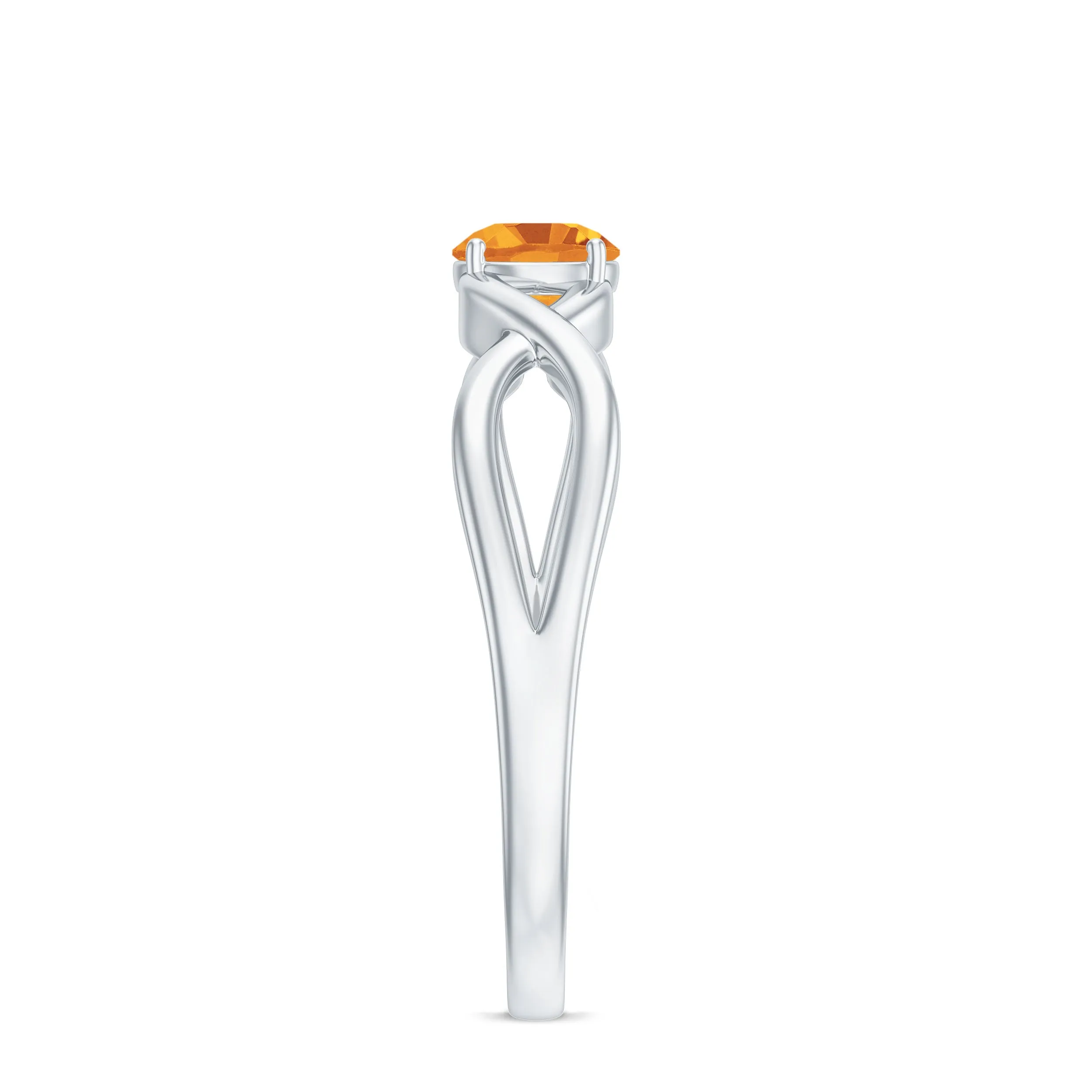 0.25 CT Crossover Citrine Solitaire Ring in Prong Setting
