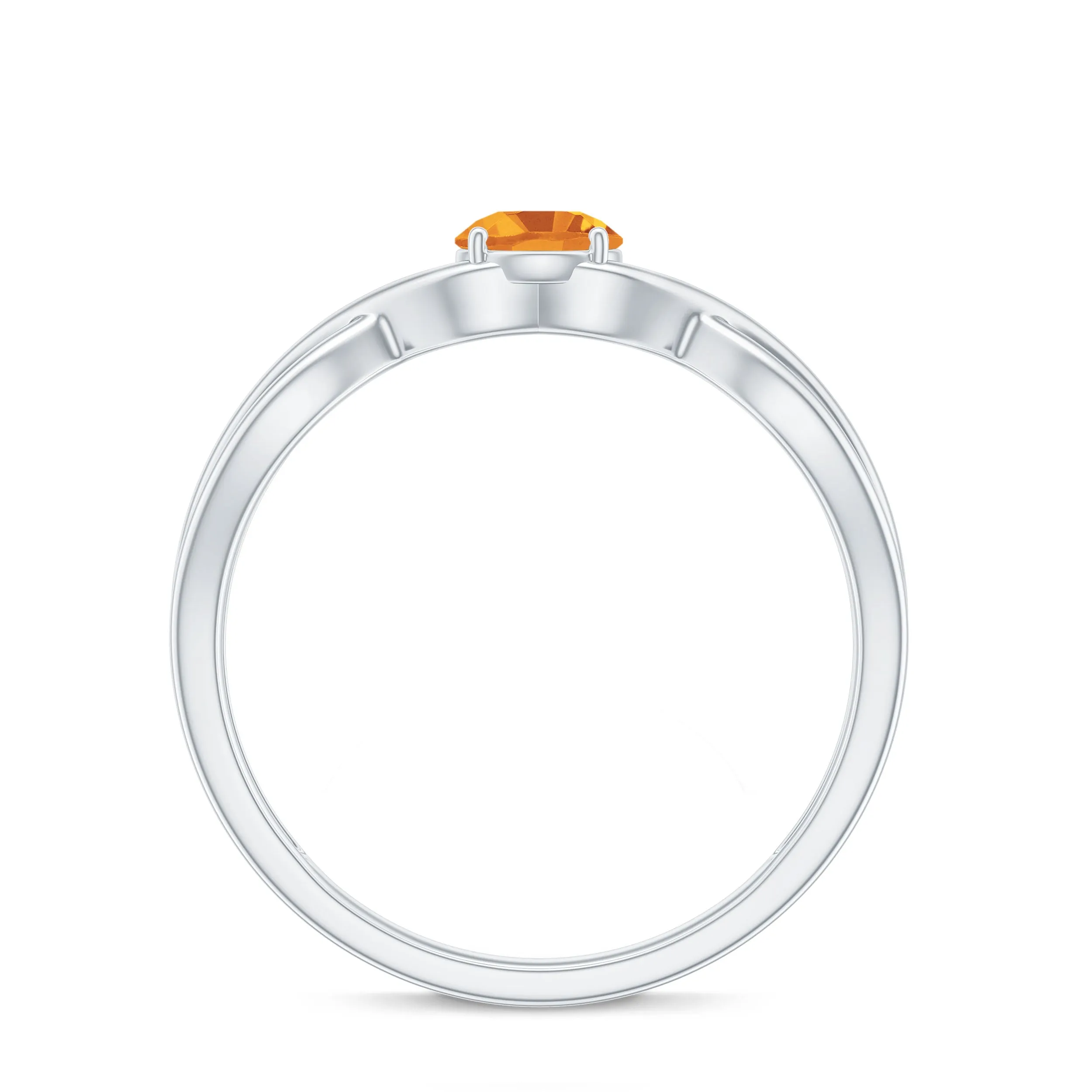 0.25 CT Crossover Citrine Solitaire Ring in Prong Setting