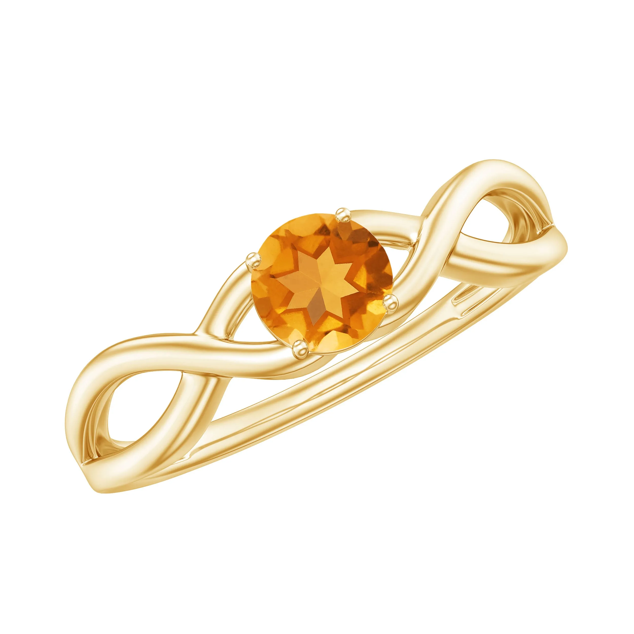 0.25 CT Crossover Citrine Solitaire Ring in Prong Setting