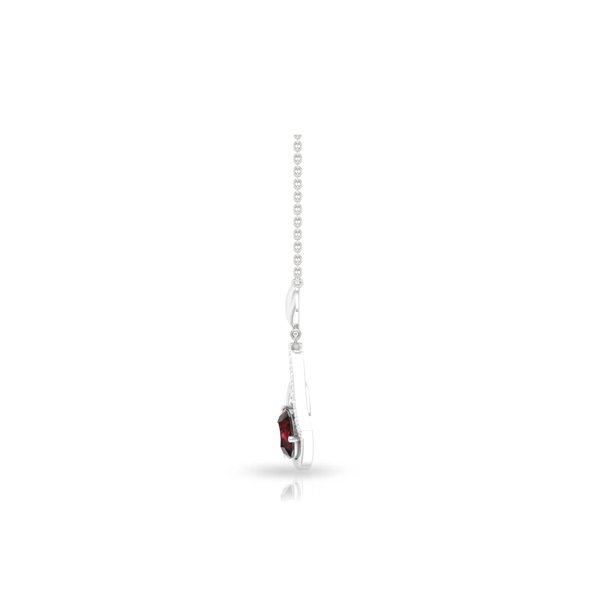 1.25 CT Garnet and Diamond Heart Drop Pendant