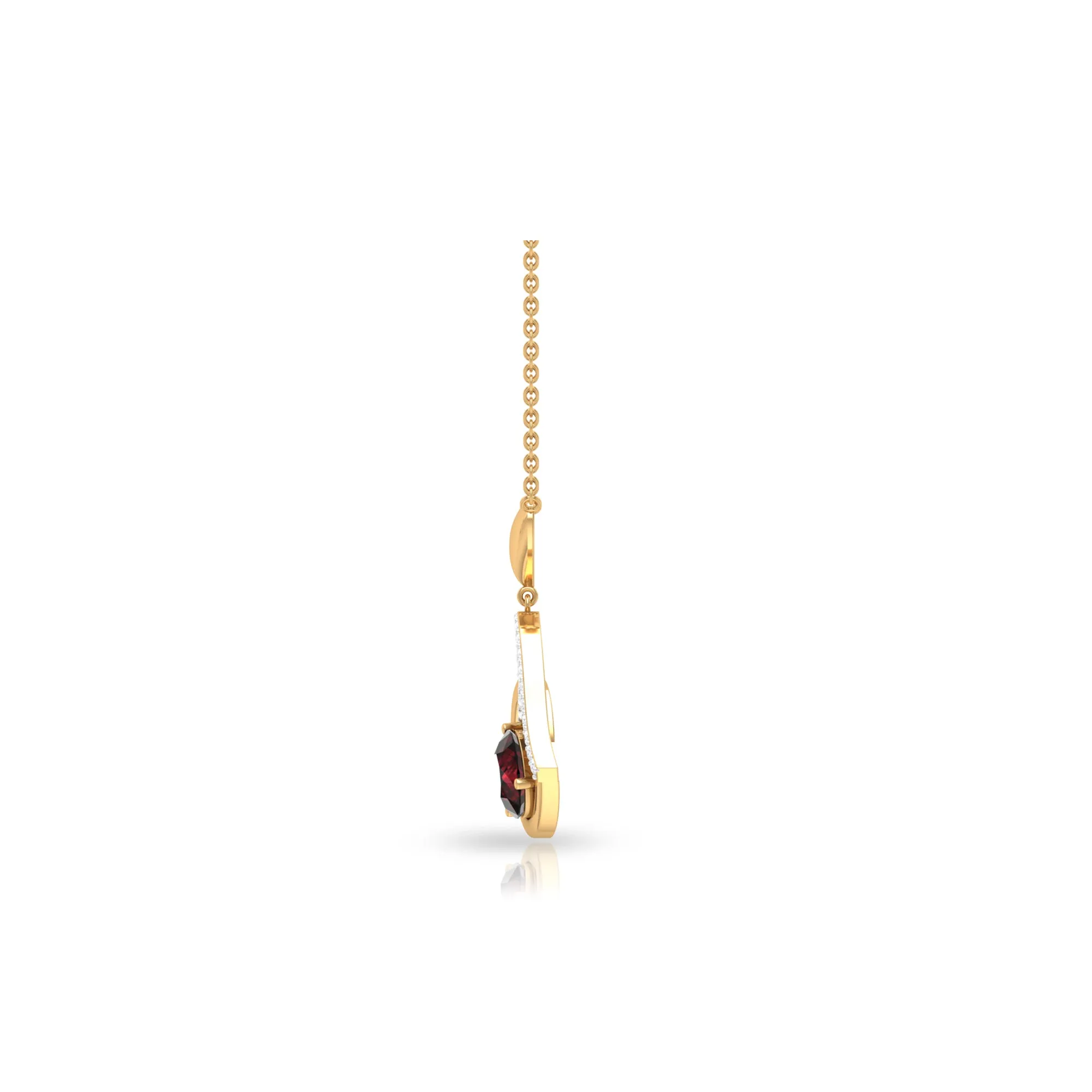 1.25 CT Garnet and Diamond Heart Drop Pendant