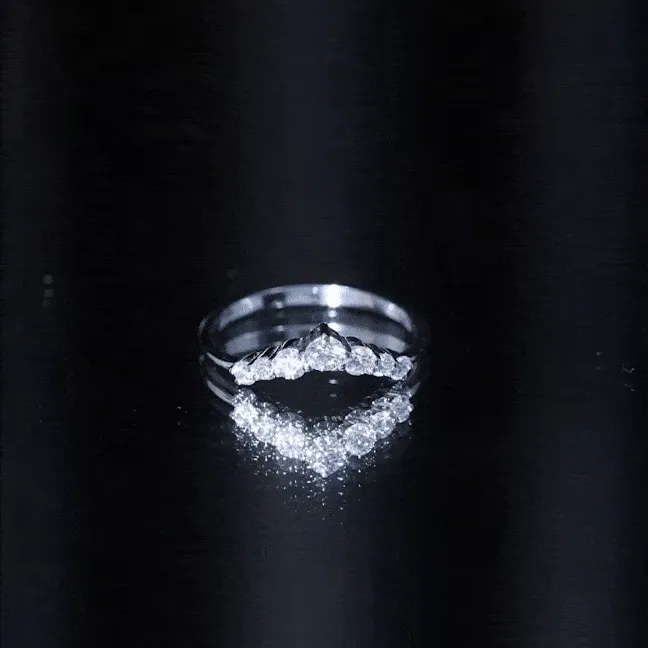 1/4 CT Moissanite Chevron Ring Enhancer