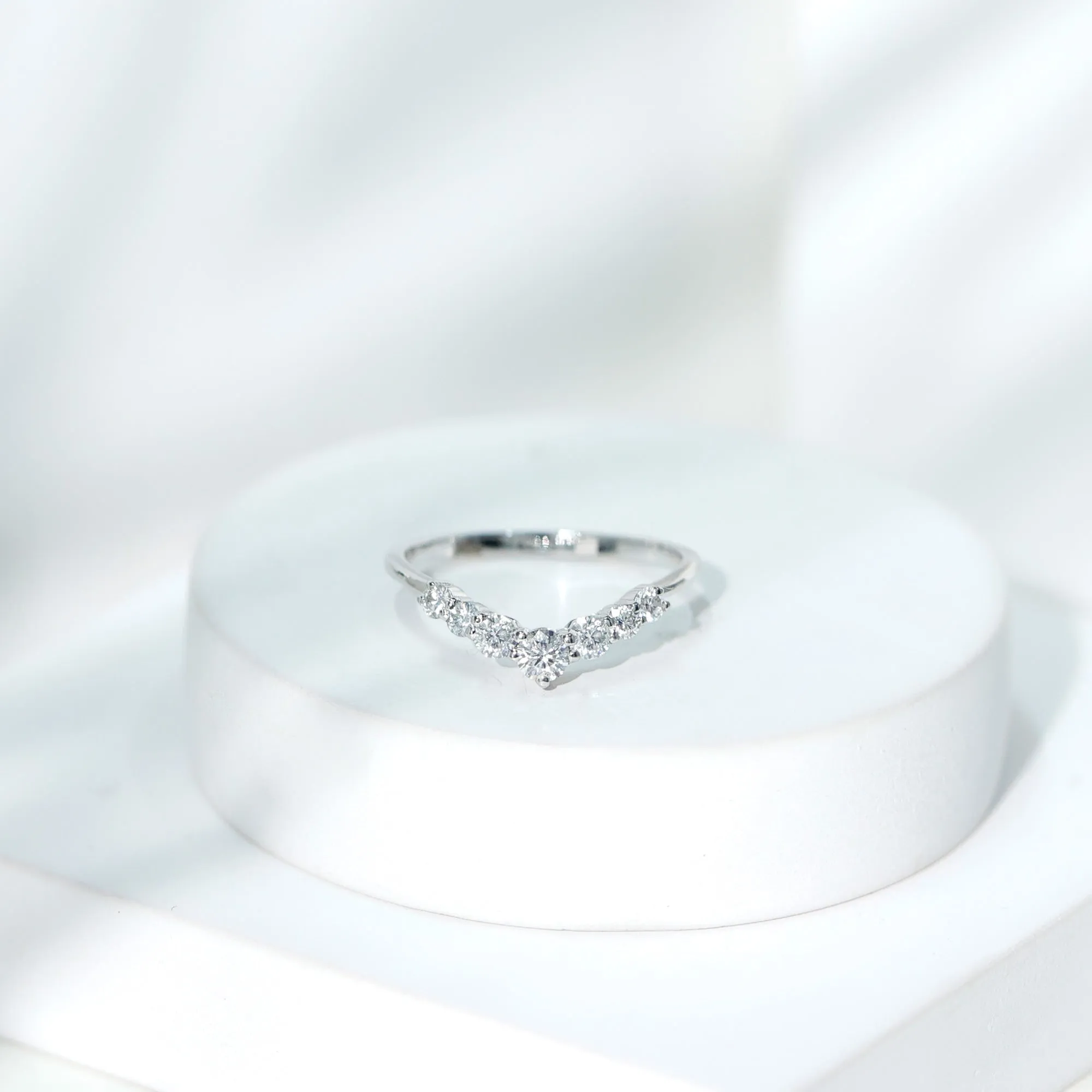 1/4 CT Moissanite Chevron Ring Enhancer