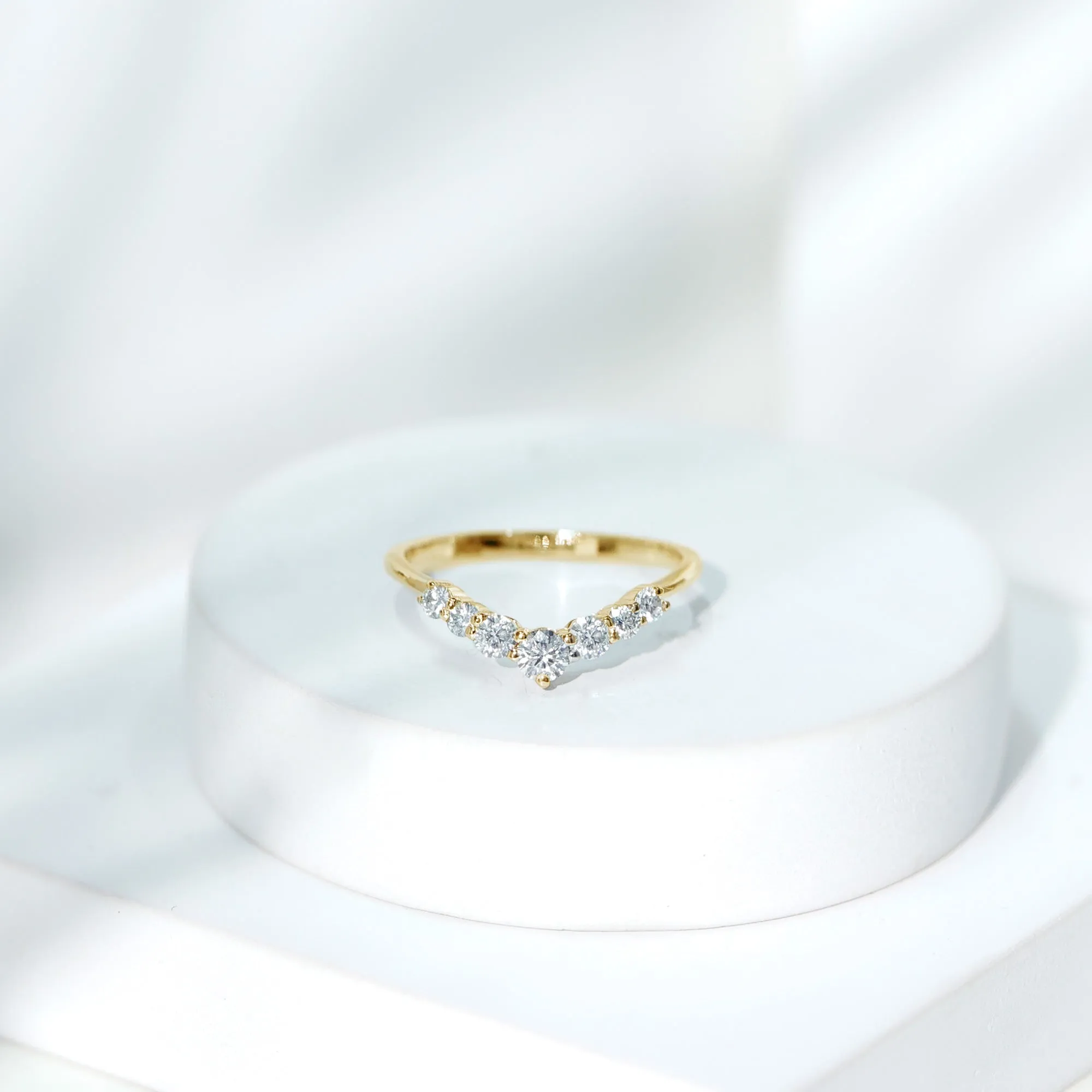 1/4 CT Moissanite Chevron Ring Enhancer