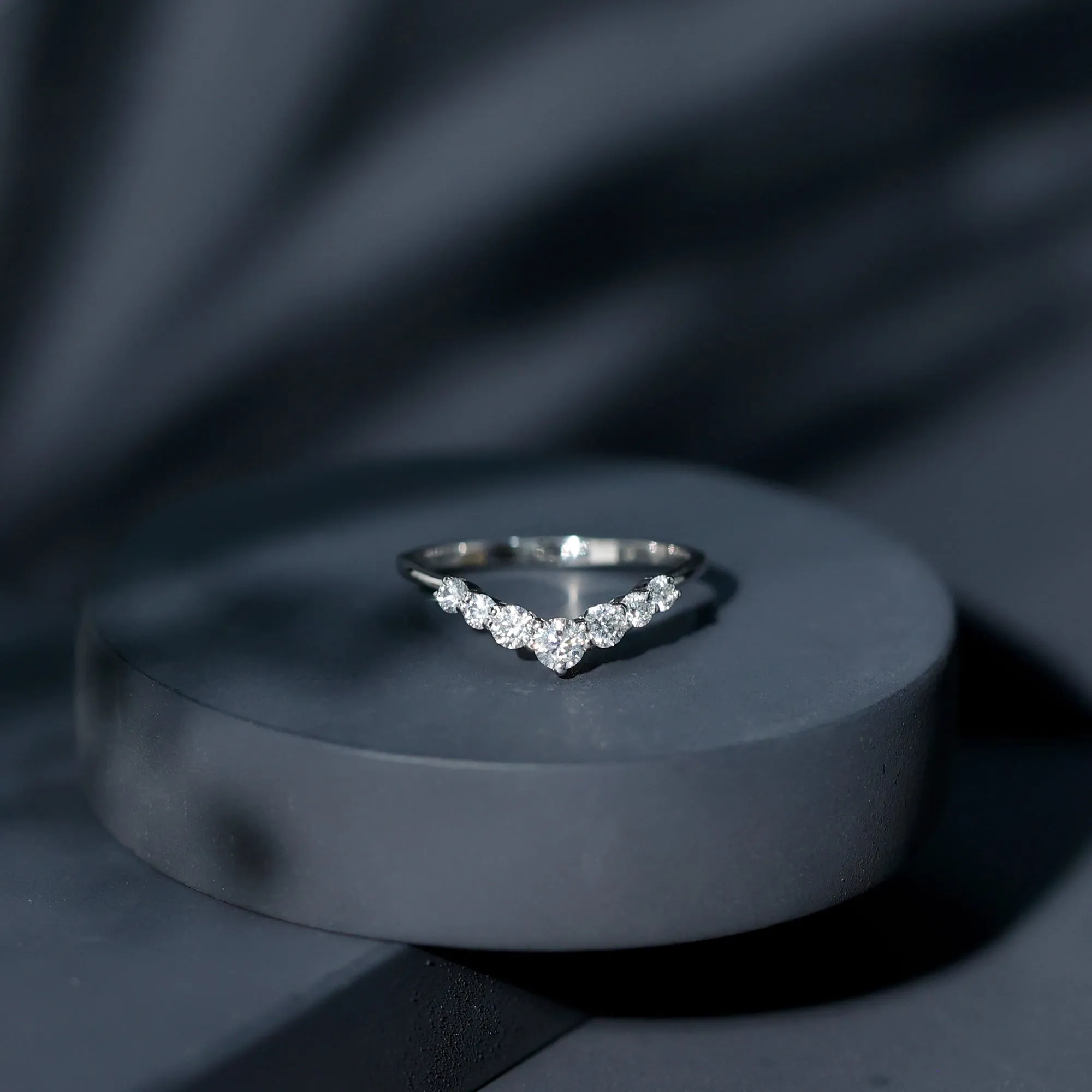 1/4 CT Moissanite Chevron Ring Enhancer