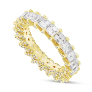 14K Gold 4.39ct Princess Cut Diamond Eternity Band