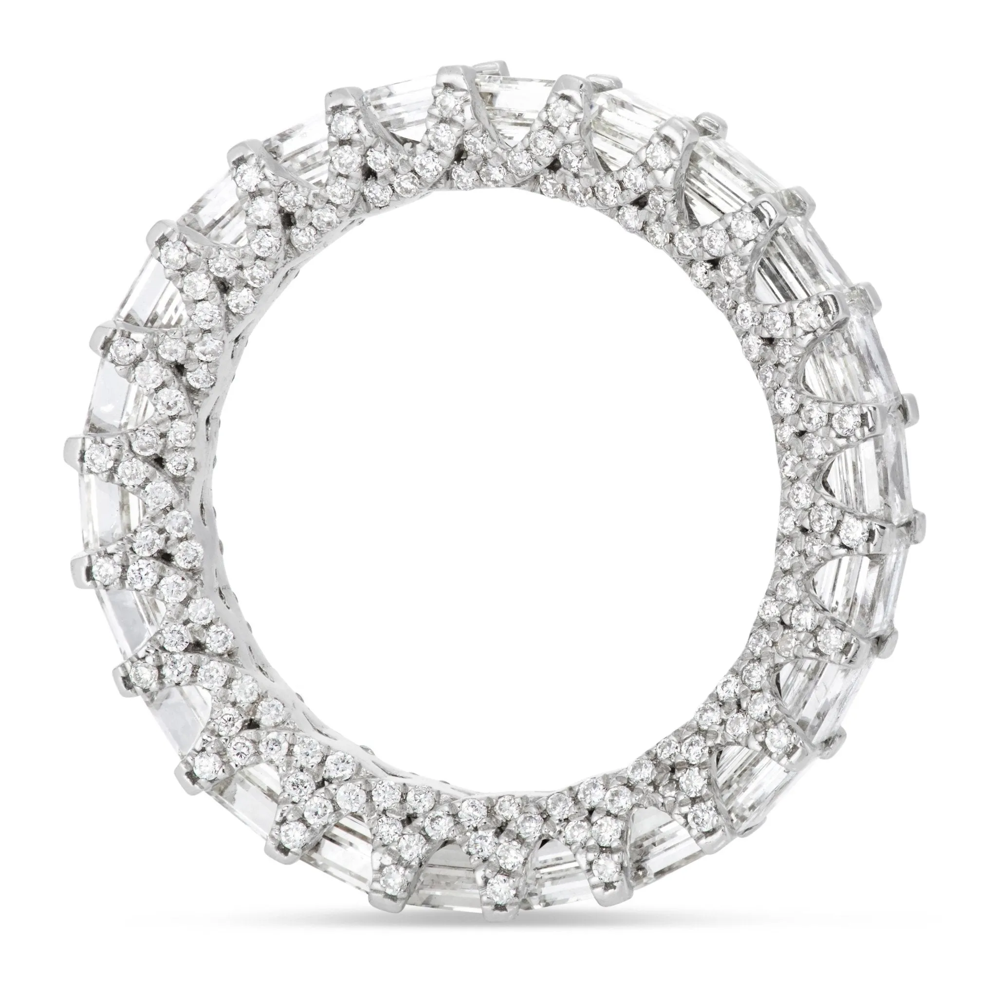 14K Gold 4.39ct Princess Cut Diamond Eternity Band
