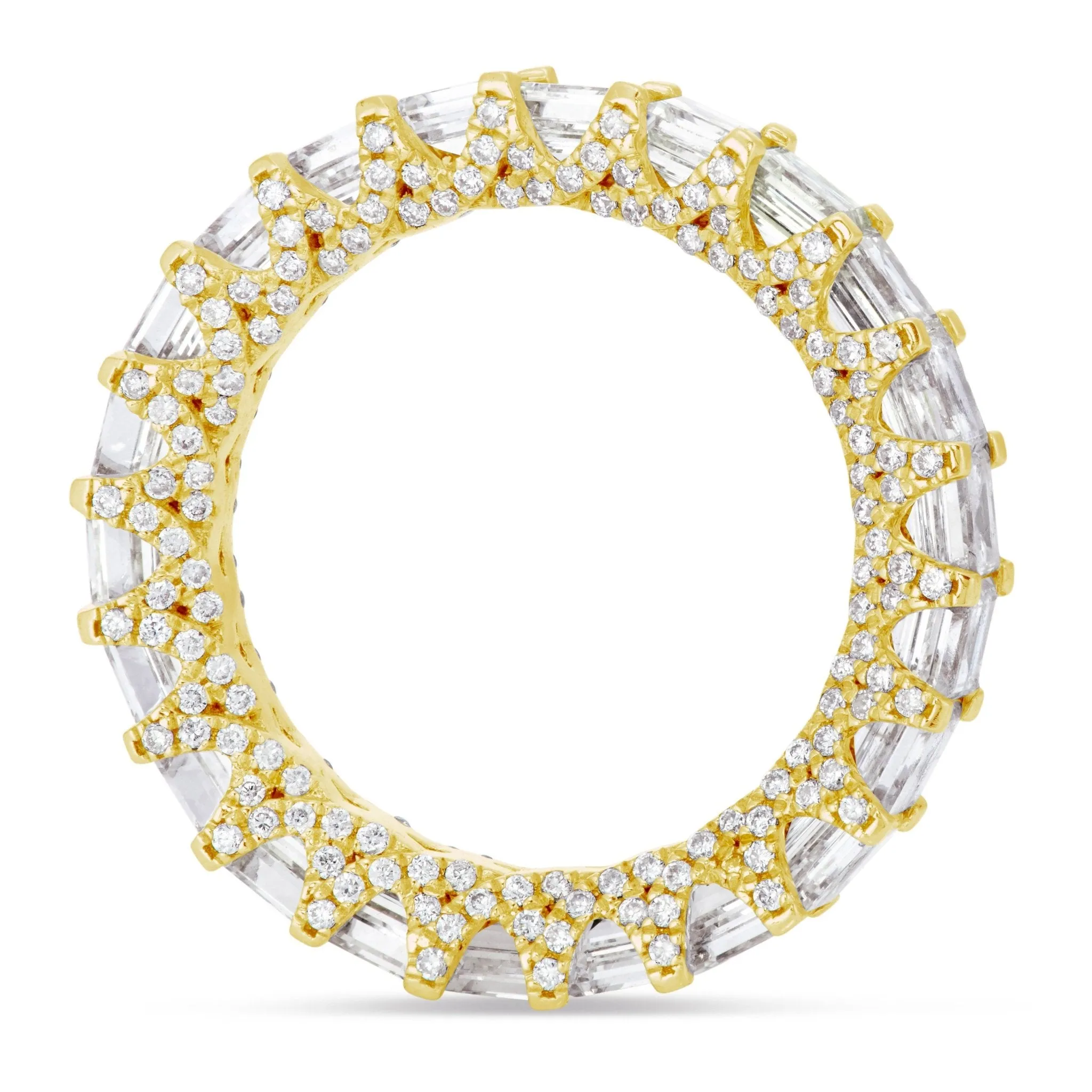 14K Gold 4.39ct Princess Cut Diamond Eternity Band