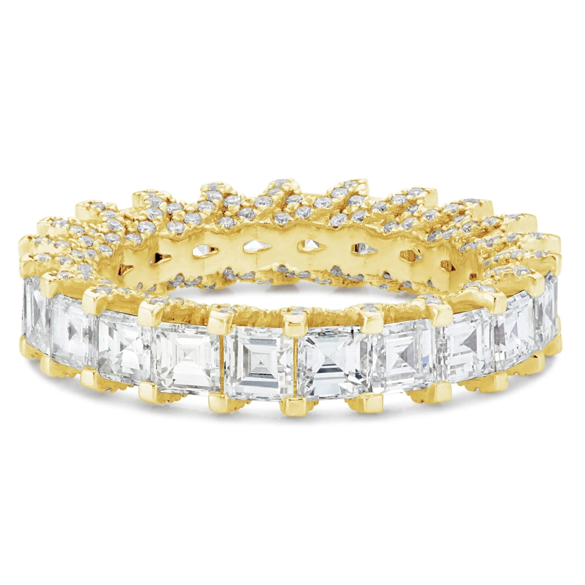 14K Gold 4.39ct Princess Cut Diamond Eternity Band