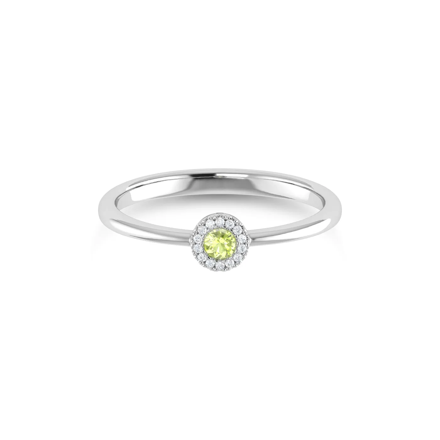 14K Gold Diamond & Peridot Ring