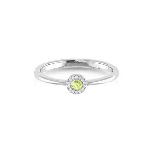 14K Gold Diamond & Peridot Ring