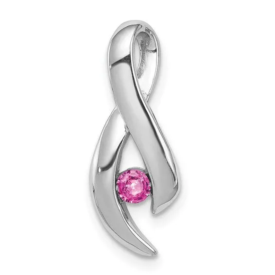 14k White Gold 3mm Gemstone Infinity Inspired Pendants