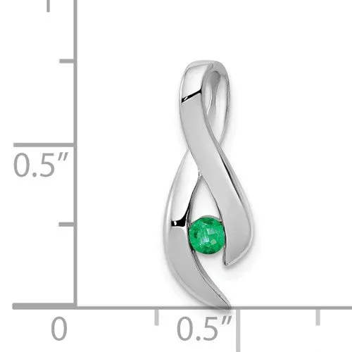 14k White Gold 3mm Gemstone Infinity Inspired Pendants