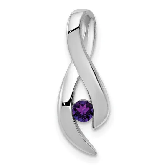 14k White Gold 3mm Gemstone Infinity Inspired Pendants