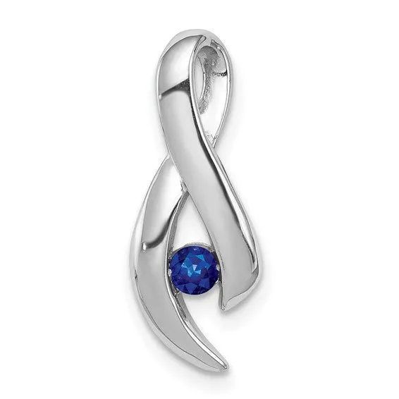 14k White Gold 3mm Gemstone Infinity Inspired Pendants
