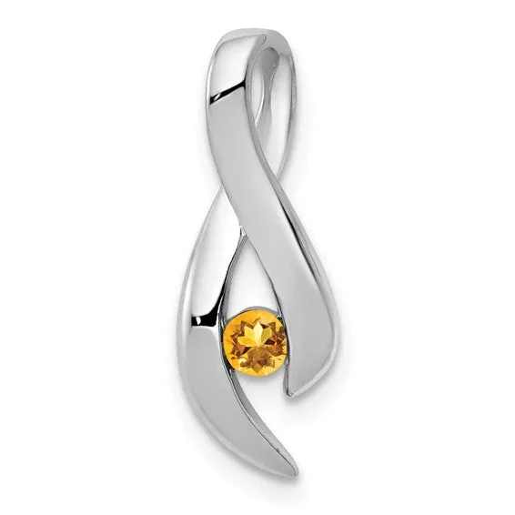 14k White Gold 3mm Gemstone Infinity Inspired Pendants