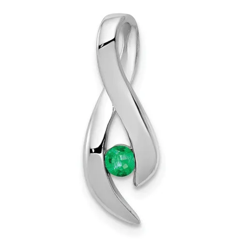 14k White Gold 3mm Gemstone Infinity Inspired Pendants