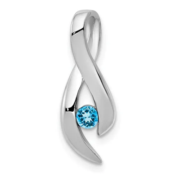14k White Gold 3mm Gemstone Infinity Inspired Pendants
