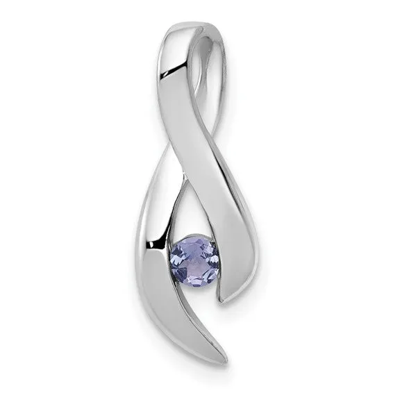14k White Gold 3mm Gemstone Infinity Inspired Pendants