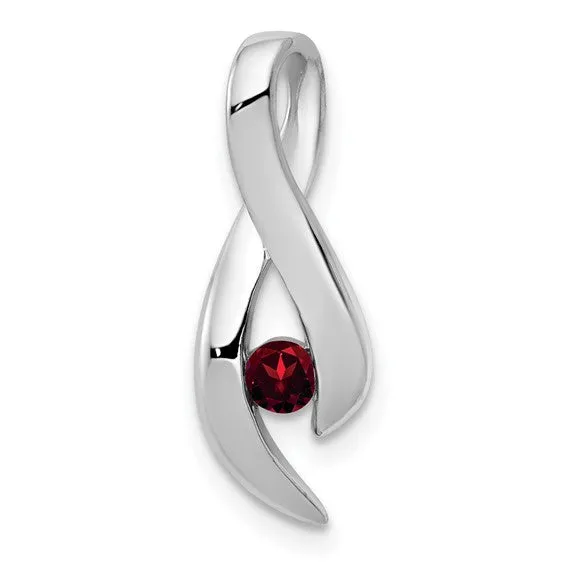 14k White Gold 3mm Gemstone Infinity Inspired Pendants