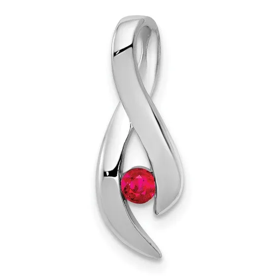 14k White Gold 3mm Gemstone Infinity Inspired Pendants