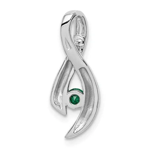 14k White Gold 3mm Gemstone Infinity Inspired Pendants