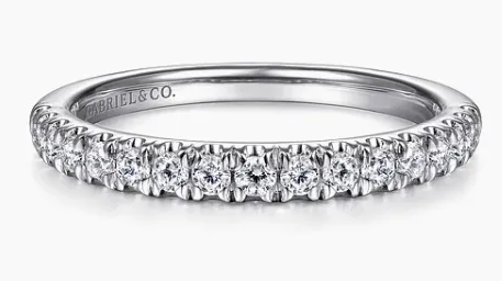 14K White Gold Diamond Stackable Band