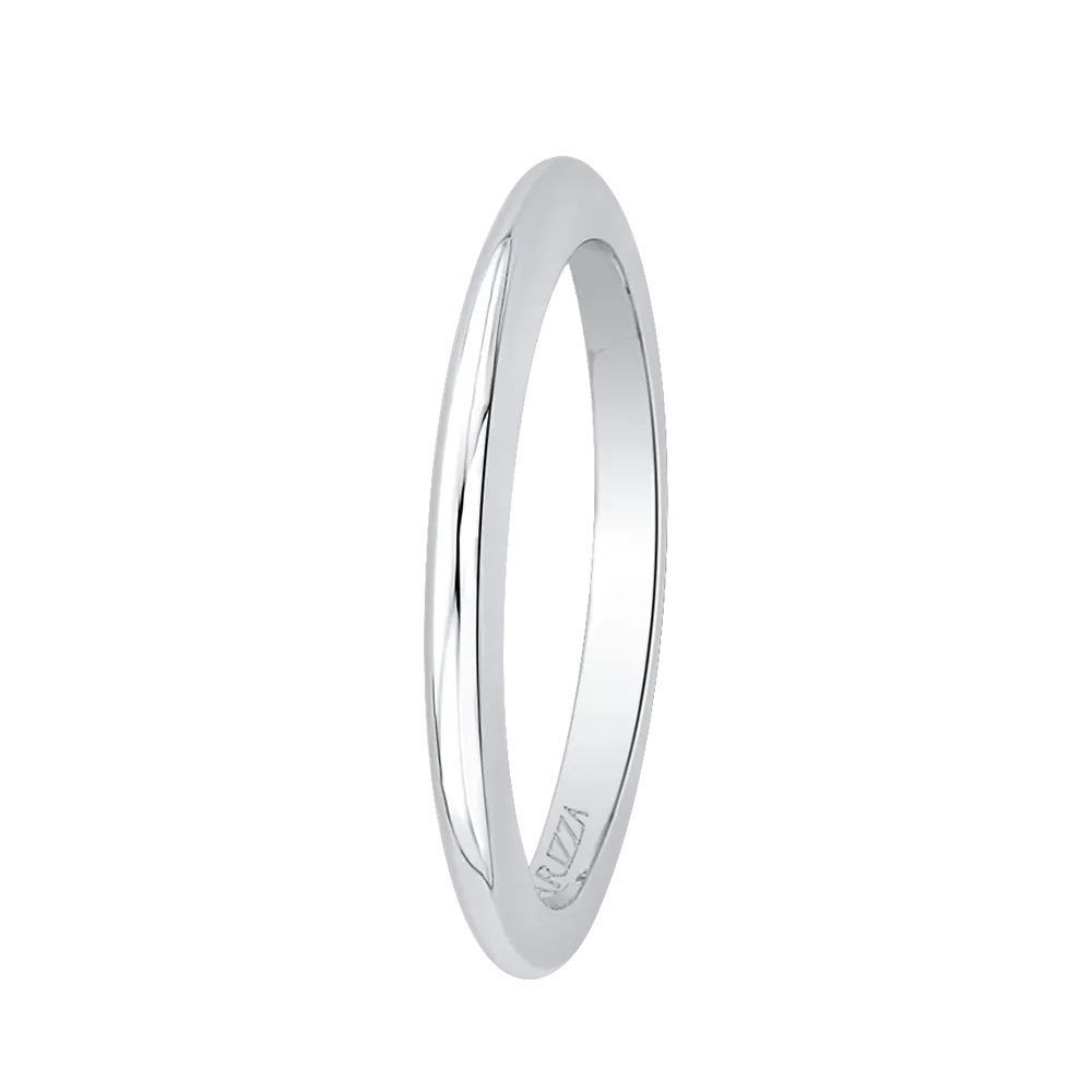 14K White Gold Plain Wedding Band