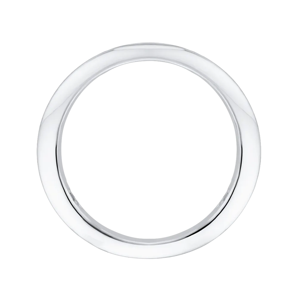14K White Gold Plain Wedding Band