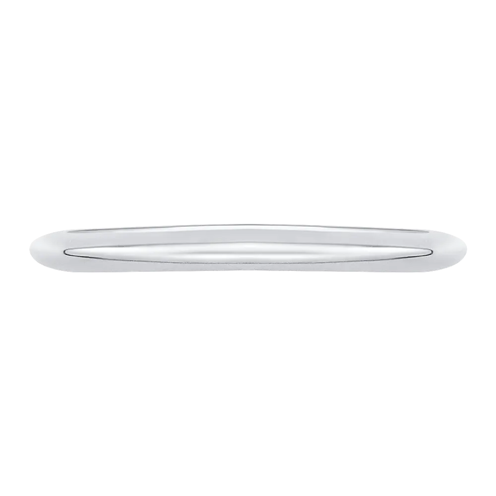 14K White Gold Plain Wedding Band