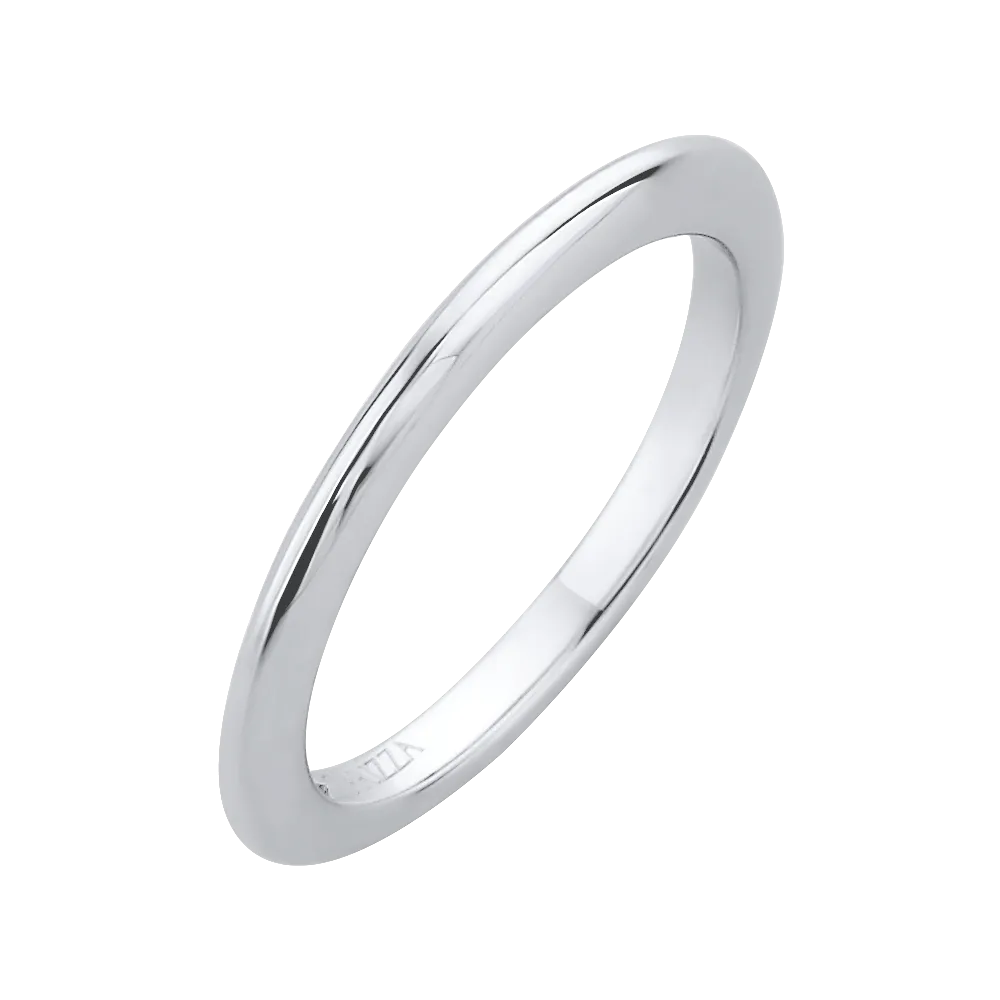 14K White Gold Plain Wedding Band