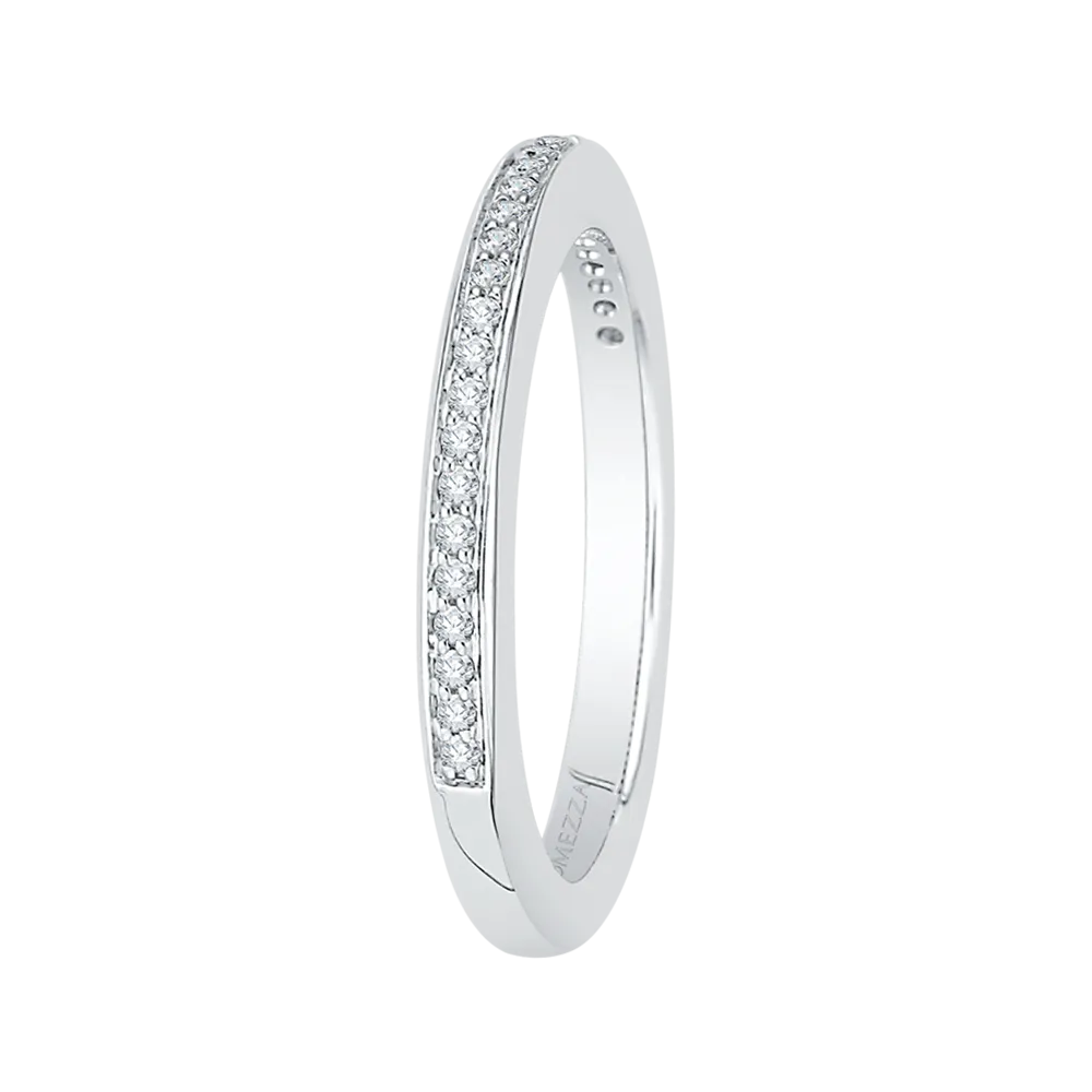 14K White Gold Round Diamond Wedding Band