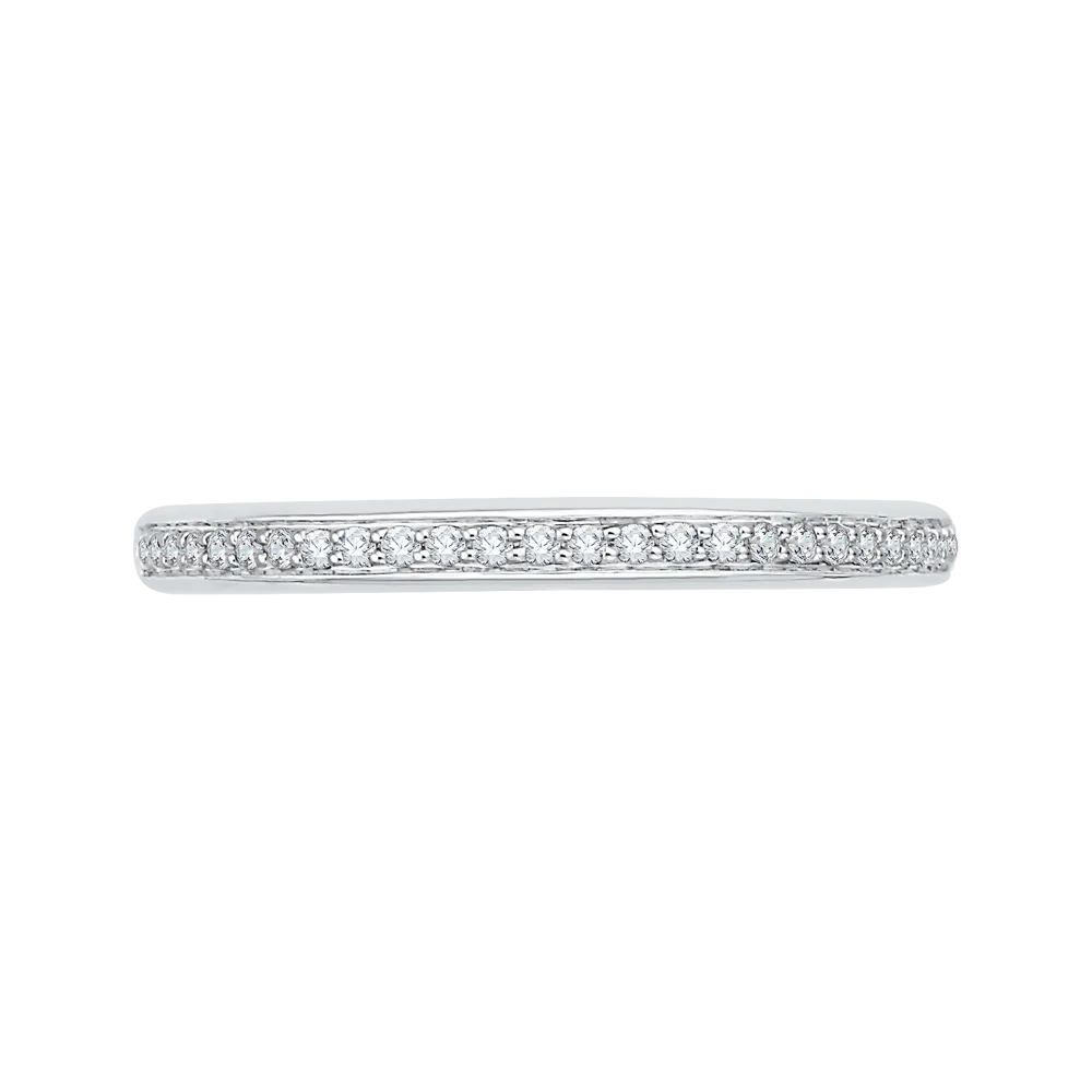 14K White Gold Round Diamond Wedding Band