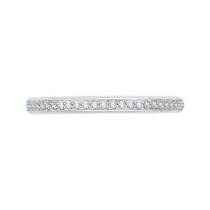 14K White Gold Round Diamond Wedding Band