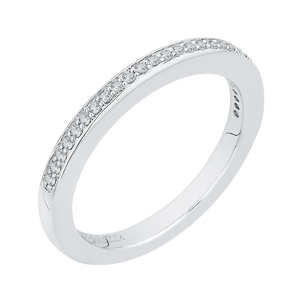 14K White Gold Round Diamond Wedding Band