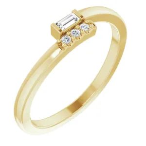 14K Yellow Gold .07 CTW Natural Diamond Stackable Ring