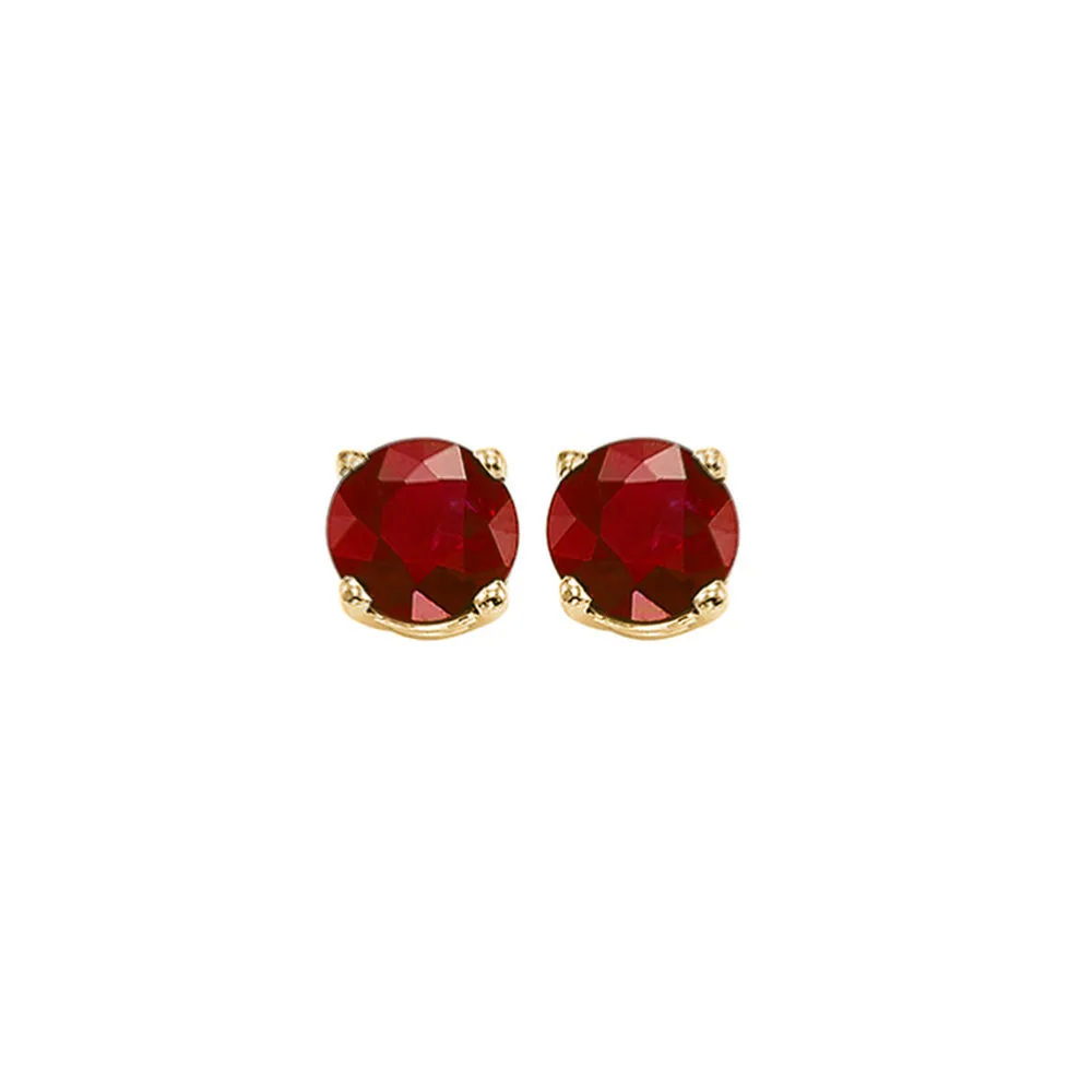 14Kt Yellow Gold Ruby 1Ctw Earring