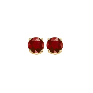 14Kt Yellow Gold Ruby 1Ctw Earring